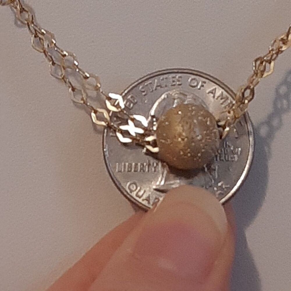 925 Italy Gold-Tone Stardust Ball Necklace 5.7g sterling silver Signed, tested - Picture 5 of 10